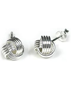 Platinum Clad 7mm Stud Love Knot Earrings