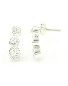 3CT Round Cut Diamond CZ Dangle Earrings