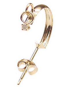 Genuine Dangling Diamond 14K Gold C-Hoop Earrings