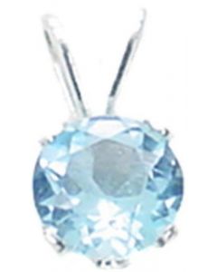 Genuine Blue Topaz Sterling Silver Pendant