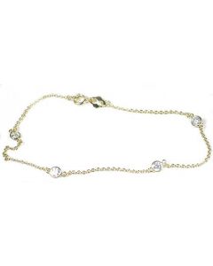 24kt Vermeil Bezel Set CZ Anklet