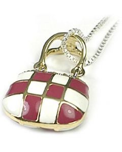 24KT Vermeil Pocket Book CZ  Pendant Necklace