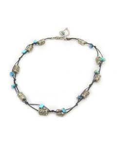 Turquoise and Silver Beads Necklace