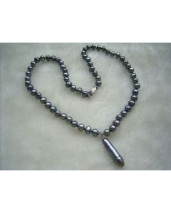 Graceful 6-7mm black 17 inch pearl necklace pendant