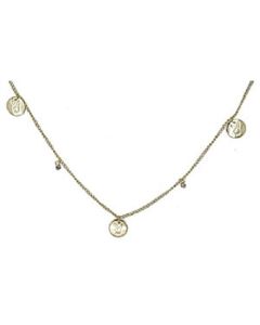 40 Bunny Head Coin Necklace Gold  Plated