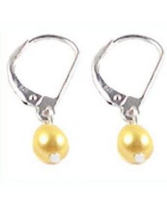 Genuine Champagne Pearl S. Silver Earrings