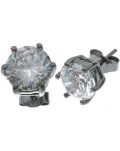 18K Black Gold Plated Sterling Silver CZ Earrings