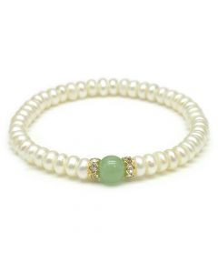 Genuine Pearl and Jade Adjustable Bracelet