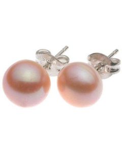 6mm Genuine Pink Pearl Sterling Silver Earrings