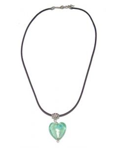 Handmade Necklace with Murano Glass Heart Pendant