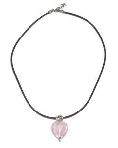 Handmade Necklace with Murano Glass Heart Pendant
