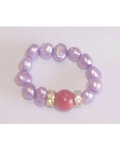 Genuine Purple Pearl Red Hat  Adjustable Ring