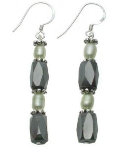 Gen. Green Pearl Magnetic Hematite Earrings