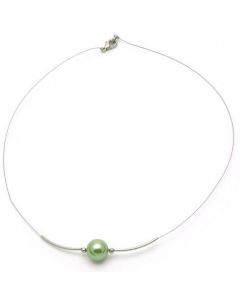Seashell Green Pearl Silver Necklace