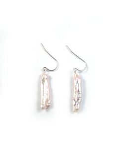 Genuine Pink Pearl Sterling Silver  Earrings