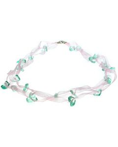 Fancy Multi-strand Green Crystal Necklace