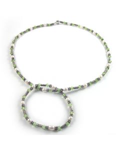 Genuine Pearl/Crystal Necklace and Bracelet
