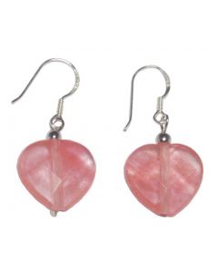 Heart Shaped Watermelon Stone SS Earrings