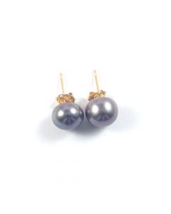 Genuine Black Pearl 7mm  Earrings