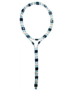 Genuine Pearl Blue-Topaz Crystal Magnetic Necklace