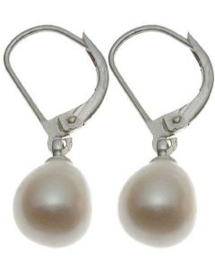 Genuine White Pearl Sterling Silver Earrings