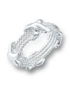 18k White Gold Plated Unisex Rope Ring