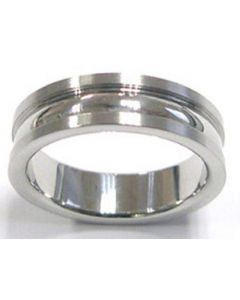 Unisex Line Design Stainless Steel Ring