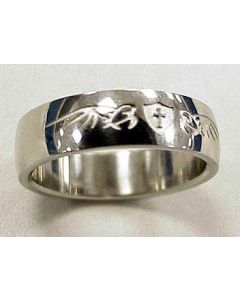 Unisex Cross Shield Stainless Steel Ring