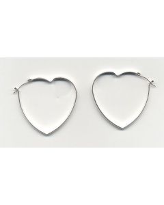 Sterling Silver Bonded Heart Hoop Earrings