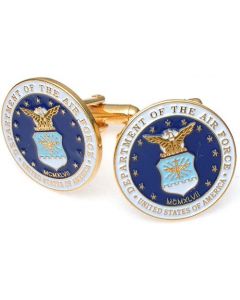 Air Force Seal Gold Plated Cuff Links