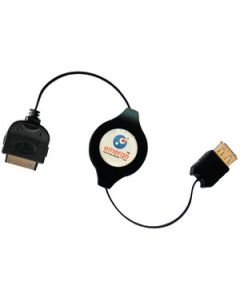 IPOD® RETRACTABLE USB 2.0 SYNC & CHARGE CABLE, 3.2 FT (BLACK)