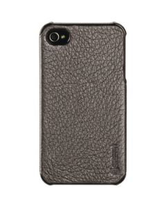 IPHONE® 4 ELAN FORM CASE (PLATINUM LEATHER WITH CHROME TRIM)