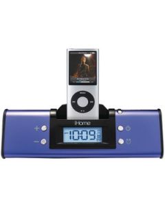 PORTABLE STEREO ALARM CLOCK SPEAKER SYSTEM FOR IPOD®