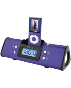 IPOD® PORTABLE ALARM CLOCK SPEAKER SYSTEM (PURPLE)