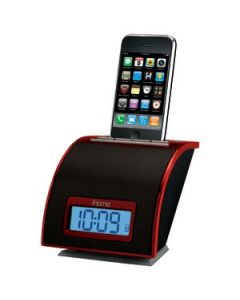 IPHONE® SPACE SAVER ALARM CLOCK (RED)