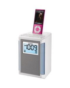 IPOD®/IPHONE® ALARM CLOCK RADIO (WHITE)