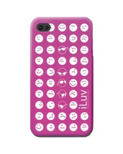 IPHONE® 4 EMOTICON SOFT-COATED ULTRA-THIN CASE (PINK)