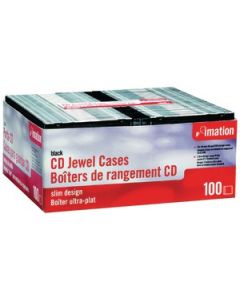 CD SLIM JEWEL CASES (100 PK; BLACK)