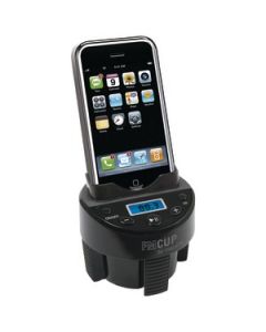 FM TRANSMITTER, CHARGER & CUPHOLDER FOR IPHONE® & IPOD®