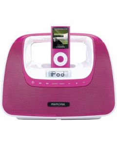 MINIMOVE PORTABLE BOOM BOX WITH IPOD® DOCK (PINK)