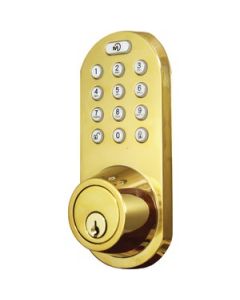 3-IN-1 REMOTE CONTROL & TOUCHPAD DEAD BOLT (POLISHED BRASS)