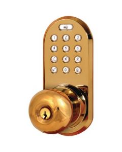3-IN-1 REMOTE CONTROL & TOUCHPAD DOOR KNOB (POLISHED BRASS)