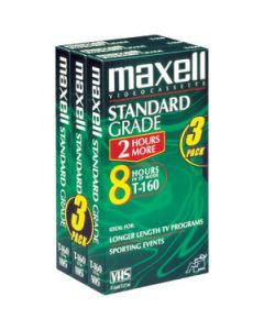 STANDARD QUALITY VHS VIDEO TAPES (8 HOURS, 3 PK)