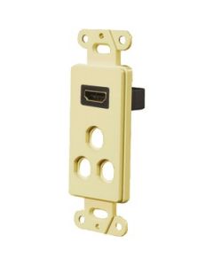 HDMI™ 1.4 READY WALL PLATE WITH 3 MODULAR RECEPTACLES (IVORY)
