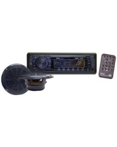 IN-DASH MARINE AM/FM/MP3/WMA RECEIVER WITH TWO 6.5" SPEAKERS