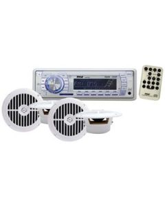 IN-DASH MARINE AM/FM/MP3/WMA RECEIVER WITH TWO 6.5" SPEAKERS