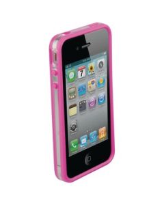 IPHONE® 4 BANDEDGE POLYCARBONATE & RUBBER EDGE CASE (CLEAR/PINK)