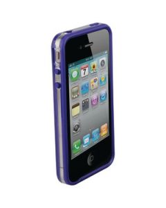 IPHONE® 4 BANDEDGE POLYCARBONATE & RUBBER EDGE CASE (CLEAR/PURPLE)
