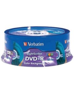 4.7 GB COLOR LIGHTSCRIBE™ DVD+RS, 25-CT SPINDLE