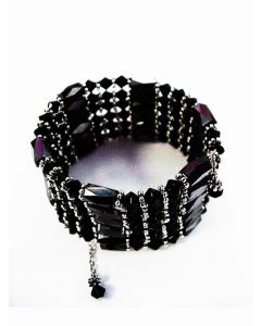 Magnetic Black Crystal 45 inch Necklace
